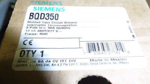 BRAND NEW BQD350 - Siemens 3 Pole, 50 Amp, 480 Voltage Rating