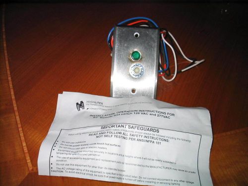 NEW HIGHLITES RT REMOTE TEST SWITCH 120 VAC/277VAC FOR EMERGENCY LIGHT SIGN