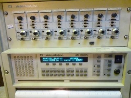 Astro Med MT 95000 Recording System + 8 Amplifiers ASC 909 + 16 Pen Recorder L77