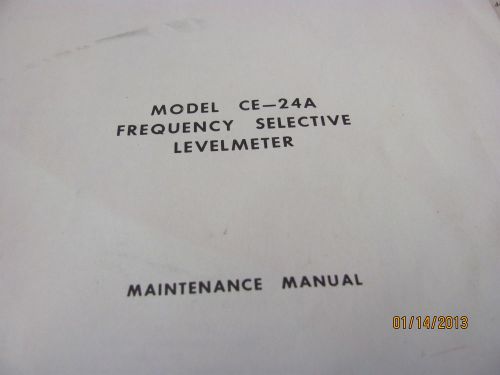 CUSHMAN CE-24A: Maintenance Manual for S/N 1261 &amp; above