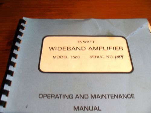 Krohn hite 7500 75 watt wideband amplifier operating and maintenance manual for sale