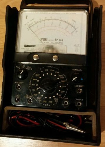 Sperry SP-160 Muli-Tester Voltmeter Ohmmeter w/Case &amp; Manual