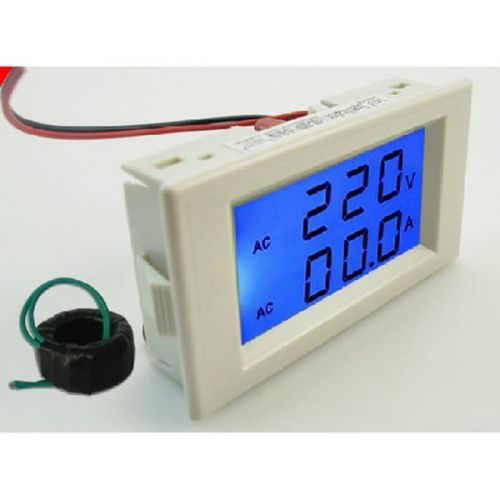 Dual lcd current voltage digital panel meter ac 200-500v 0-50.0a voltammeter new for sale
