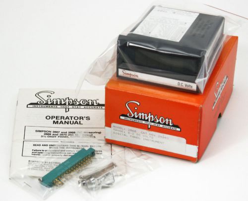 New simpson 0-2 vdc 3.5&#034; dc digital panel meter model 2868 for sale