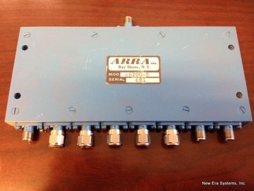 ARRA INC. 8-Way Power Combiner PART NO A6200-8 SMA Connectors 7200-8400MHz USED