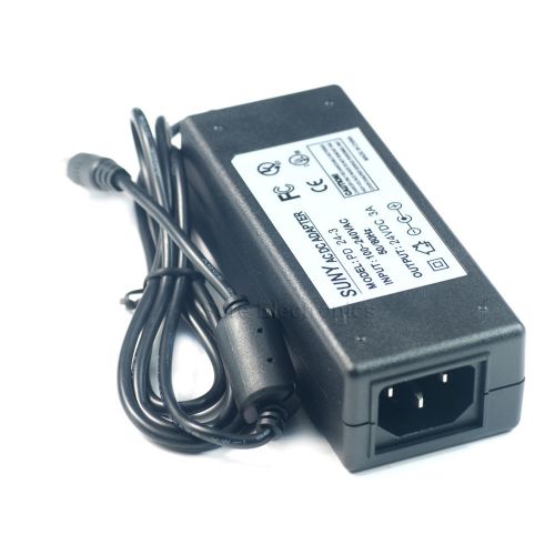 24V 3A 72W Watt AC/DC Power Adapter for adapter connector 2.1 &amp; 2.5 Charger PSU