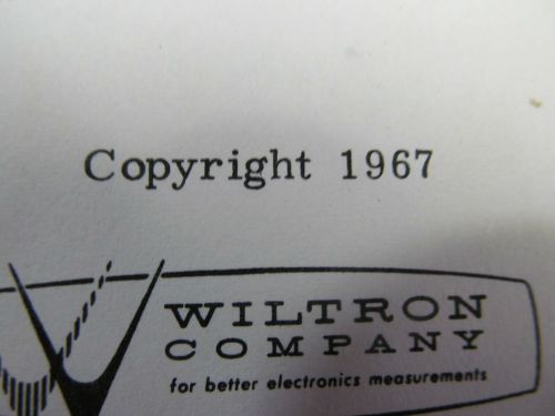 WILTRON 610B Sweep Frequency Generator  Oper &amp; Service Manual w schematic c 1967