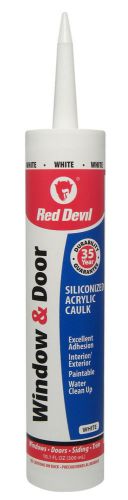New red devil 0846 window &amp; door caulk 35 yr. siliconized acrylic white 10.1oz for sale
