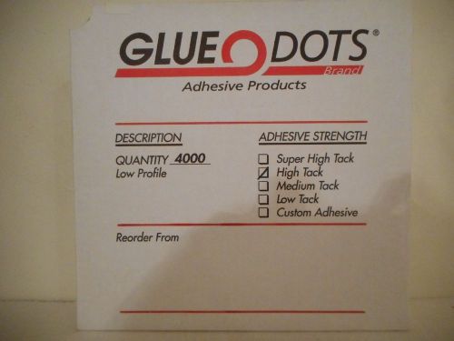 1/2&#034; diameter glue dots adhesive products - 4,000 high tack for sale