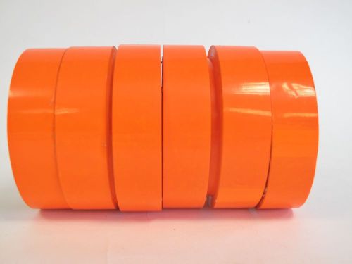 6 Rolls of Bright Orange PVC Tape- 1 Inch X 72 Yards- 6 Rolls/Case