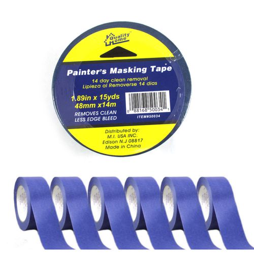 6 Rolls Painters Masking Tape Blue 1.89&#034; X 15 Yds Multi-Surface Premium Grade