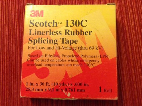 NEW 3M Scotch 130C Linerless Rubber Splicing Tape 1&#034; x 30 ft.