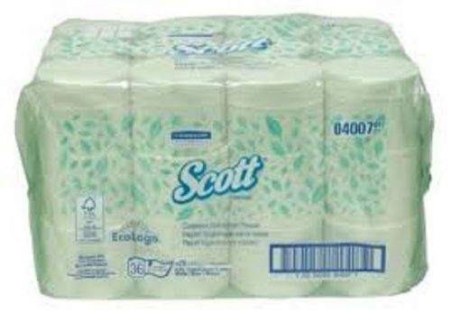 Scott 04007 Coreless 2-Ply White Bath Tissue, 1000 Sheets/Roll, 36 Rolls/Carton
