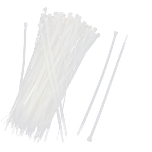 100 PCS Toothed Self Lock White Nylon Wire Zip Cable Organizer Tie 4.8mmx250mm