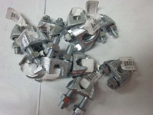12pc 5/16 WIRE ROPE HOOK CABLE CLAMP MALLEABLE IRON ZINC PLATED CLIP U BOLT TYPE