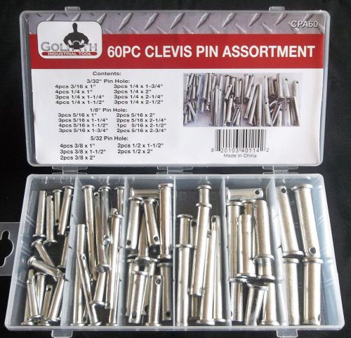 60pc goliath industrial clevis pin assortment 21 sizes cpa60 hitch tractor for sale