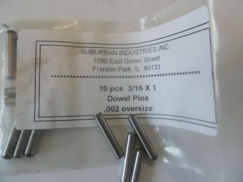 3/16&#034; x 1&#034; .002&#034; oversized dowel pins for sale