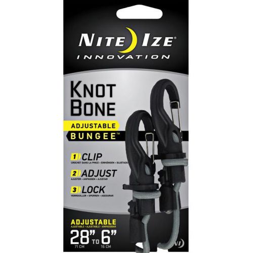 NITE IZE KNOTBONE BUNGEE #9 - Clip, Lock, Adjustable, 28&#034; (71 Cm) To 6&#034;(15 Cm)