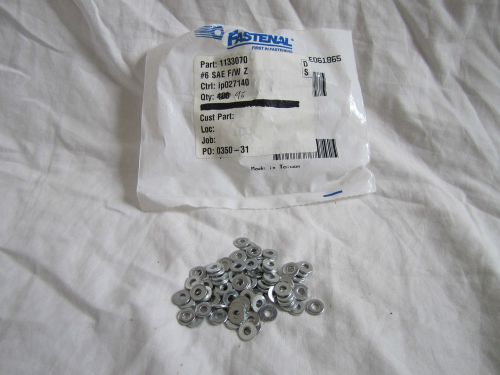 #6 Zinc Finish SAE Flat Washer Fastenal # 1133070 Quan=95