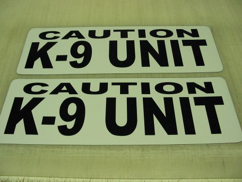 BLACK Caution K9 Unit Magnetic Signs 4 car &amp; truck Van SUV K-9 Police Drug Dog