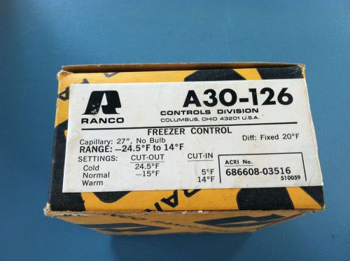 RANCO  REFRIGERATOR CONTROL  A30-126  RANGE  -24.5F to 14F