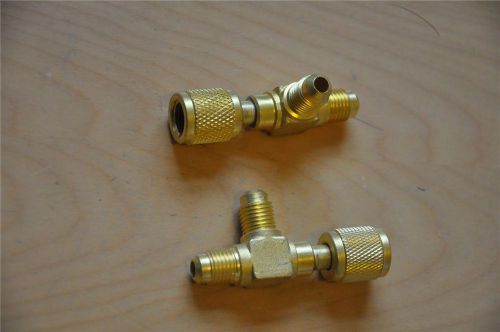 T-adapter:1/4x1/4x1/4&#034;sae flair:add micron gauge @ deep vacuum pump/manifold new for sale