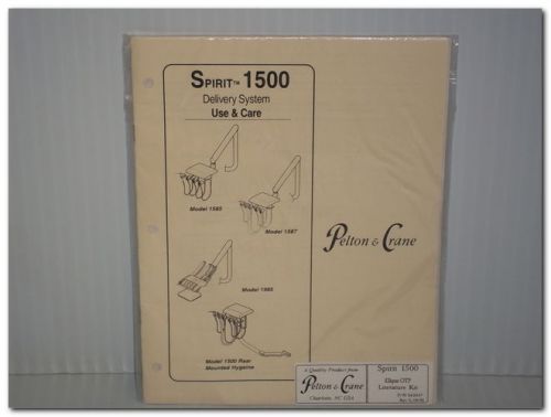Pelton &amp; crane spirit 1500 1585 1587 1985 delivery system original care manual for sale