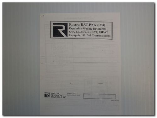 Rostra precision rat-pak s350 shifted transmission expansion module manual for sale