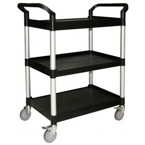 Trinity 3 tier kitchen garage warehouse table utility cart rolling wheel black for sale