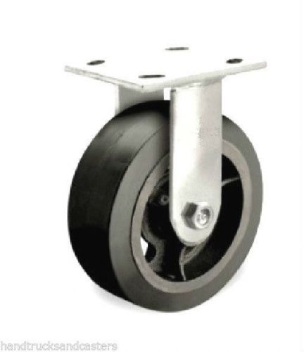 Set of 4 heavy duty 500# cap rubber mold-on steel  casters with 6&#034; x 2&#034; wheel for sale