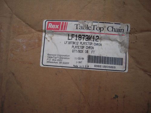 Rexnord lf1873k12 1873 rex table top chain conveyor tan 120&#034; x 12&#034;  new tabletop for sale