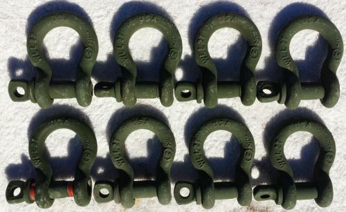1/2&#034; MIDLAND SHACKLE, CLEVIS, Screw pin, WLL 2 ton, 8 ea. FREE SHIPPING