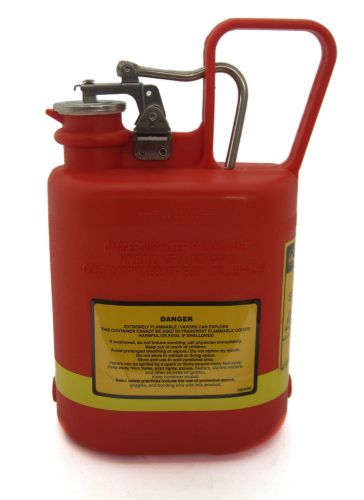 Justrite 14160 1 gal type 1 oval safety can red 4l leaktight self closing gas for sale