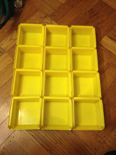 New, 12 count plastic stacking bin 4 1/8x4 1/4x2 yellow model 550116 for sale