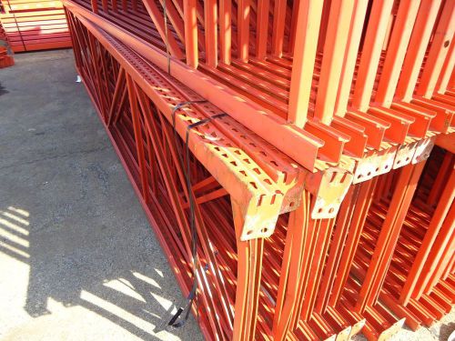 Used teardrop pallet rack uprights 34&#034; x 12&#039; high, chicago for sale