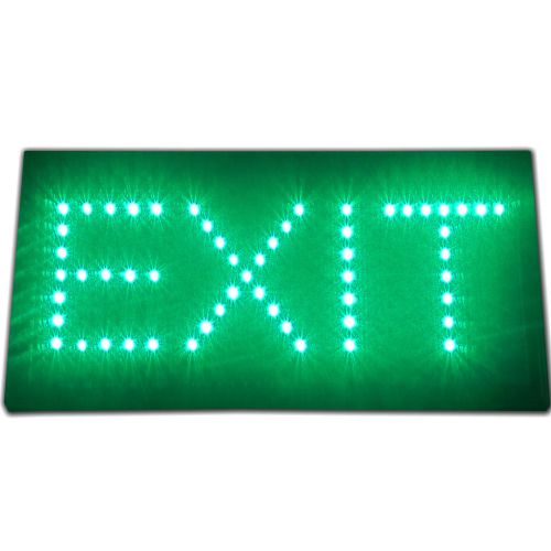Bright Green EXIT store LED shop Sign Emergency Light neon Salida Safety Escape