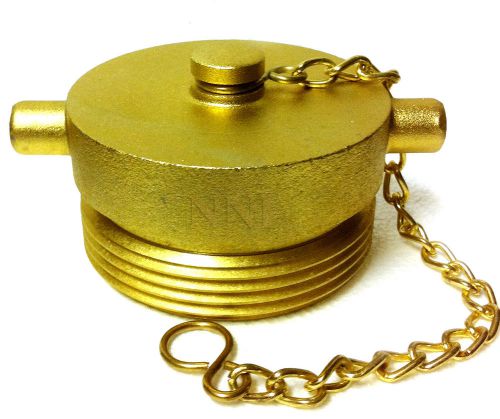 2 Pack -2-12&#034; NST Brass plated Cast Aluminum Plug with Chain Fire Hose Hydrant