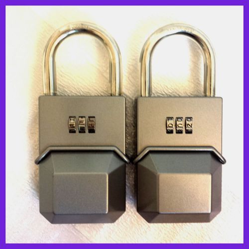 LOT 2 NEW  Security Lock Boxes Combination Hanging Spare Key Realtor Door Gate