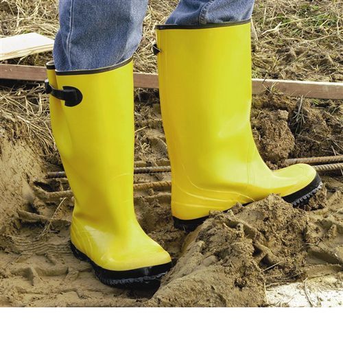 SB/6 - Mens and kids Yellow PVC Slush Boots - Rain Boot Pullover Size 6