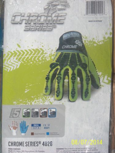 Hex armor 4026 size 9/l high vis elite chrome series mechanics gloves for sale