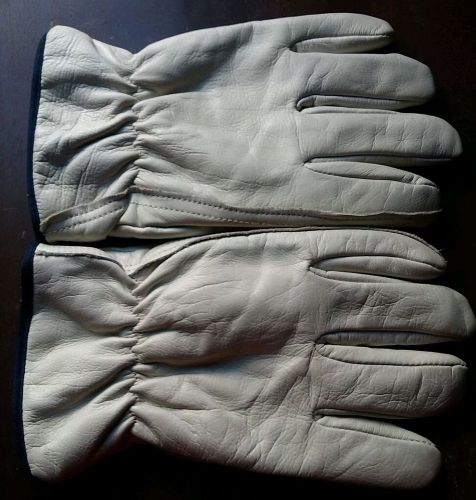 White Leather Work Gloves Size XL