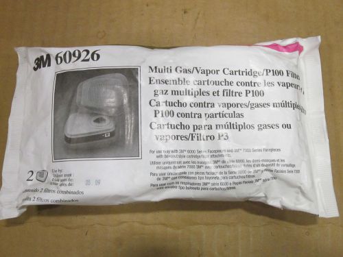 2 3m 60926 multi gas/vapor cartridge/ p100 respirator filter ~new~ for sale