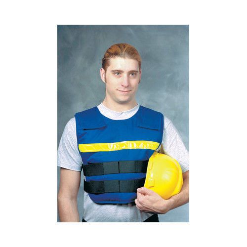 2a cooling vest blue with 30&#034; of yellow reflexite® stripes and no cooling packs for sale
