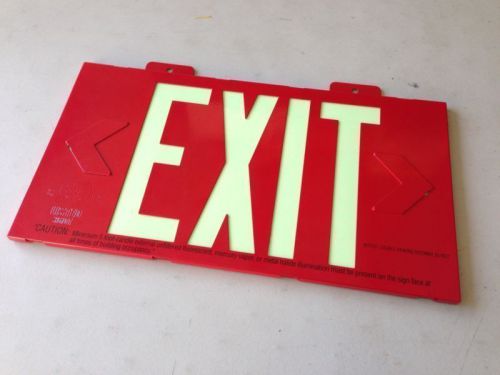 BRADY 90885B Exit Sign, 8 x 15&#034;, Yellow/R, Exit, English, Surface Mount