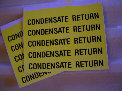 LOT OF 10  CONDENSATE RETURN Safety Sticker Signage Set Pipes Cooling VINYL