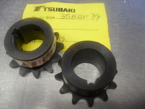 Tsubaki 35B12F x 3/4 Steel Sprocket (Lot Sale of 2)  w free shipping