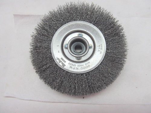 6 inch wire brush, 1 1/4 in wide Made in USA 3 shaft size 1&#034;, 3/4&#034;, 1/2&#034;