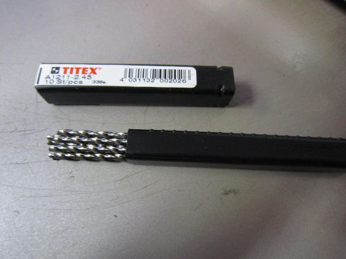 10 pcs TITEX A1211 2.45mm .0965&#034; Screw Machine Twist Drill Bits HSS Black 338e