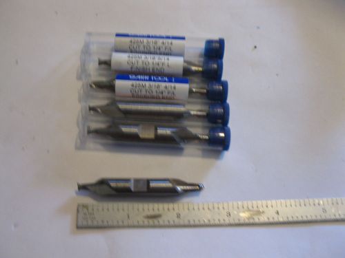 5 new garr 3/16&#034; solid carbide stub  end mills.double ended.2 flute.