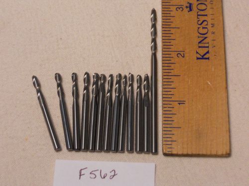 13 new 3 mm shank carbide end mills. 2 flute. ball. usa made. (f562) for sale